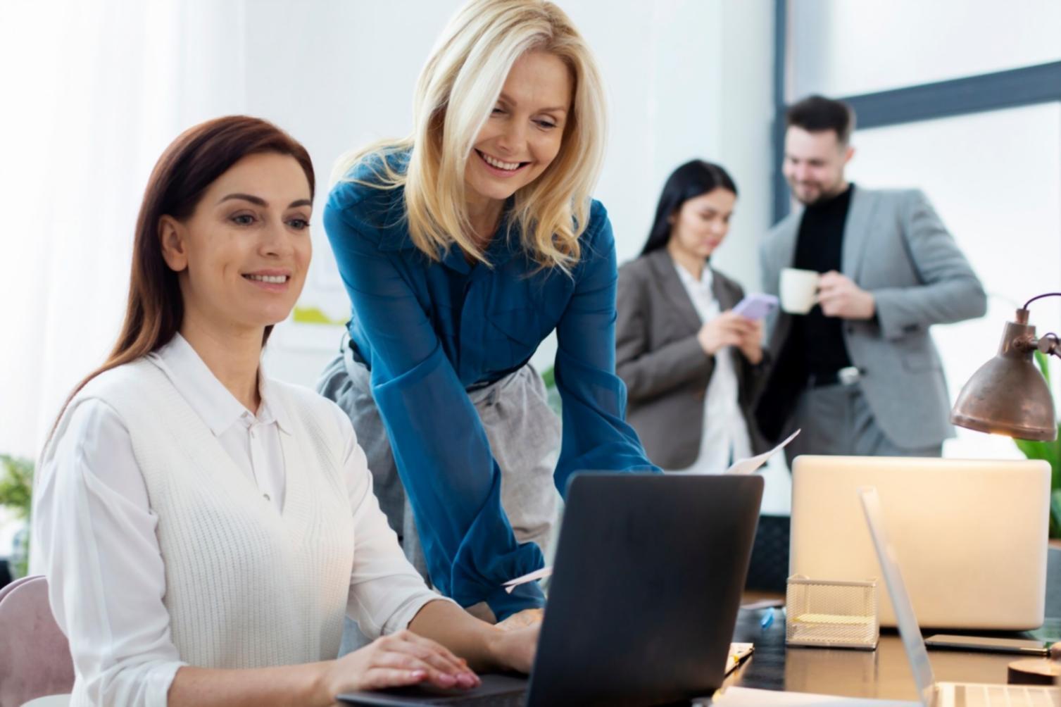 Students collaborating on business research and market analysis